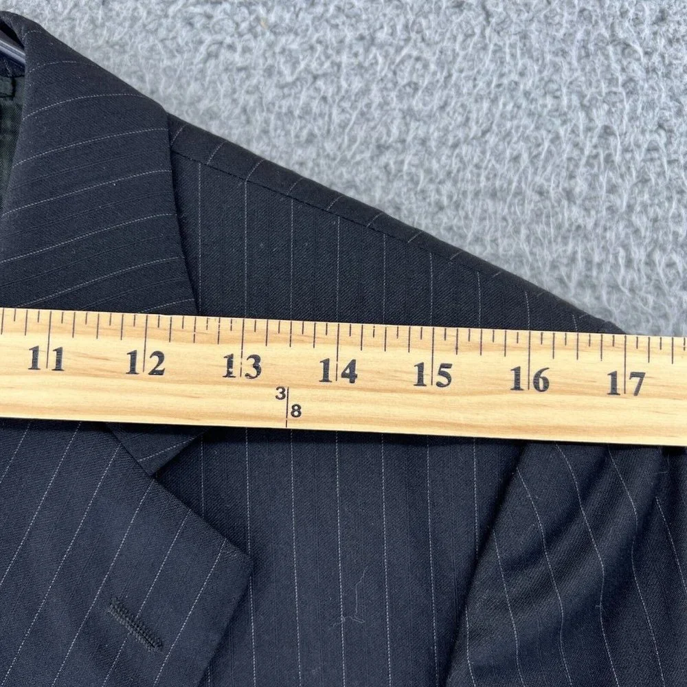 Ermemegildo Zegna Heritage Wool Mens Black Stripe Jacket Sport Coat‎ 42R READ